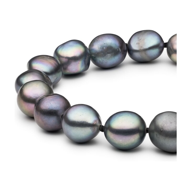 Gaura Pearls Perlový náramek Karina - barokní černá sladkovodní perla