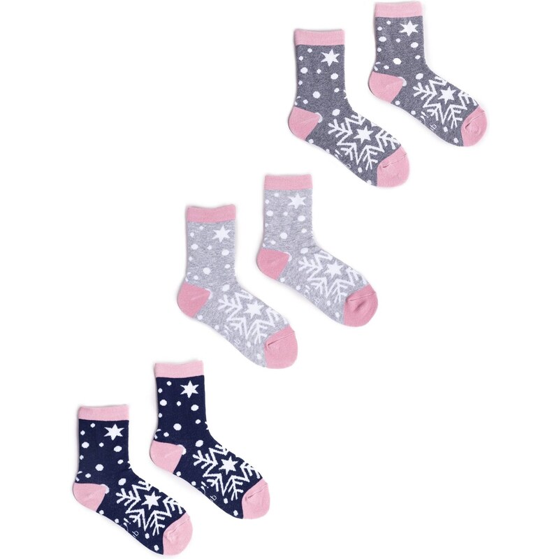 Yoclub Kids's Christmas Socks 3-Pack SKA-X044G-AA00