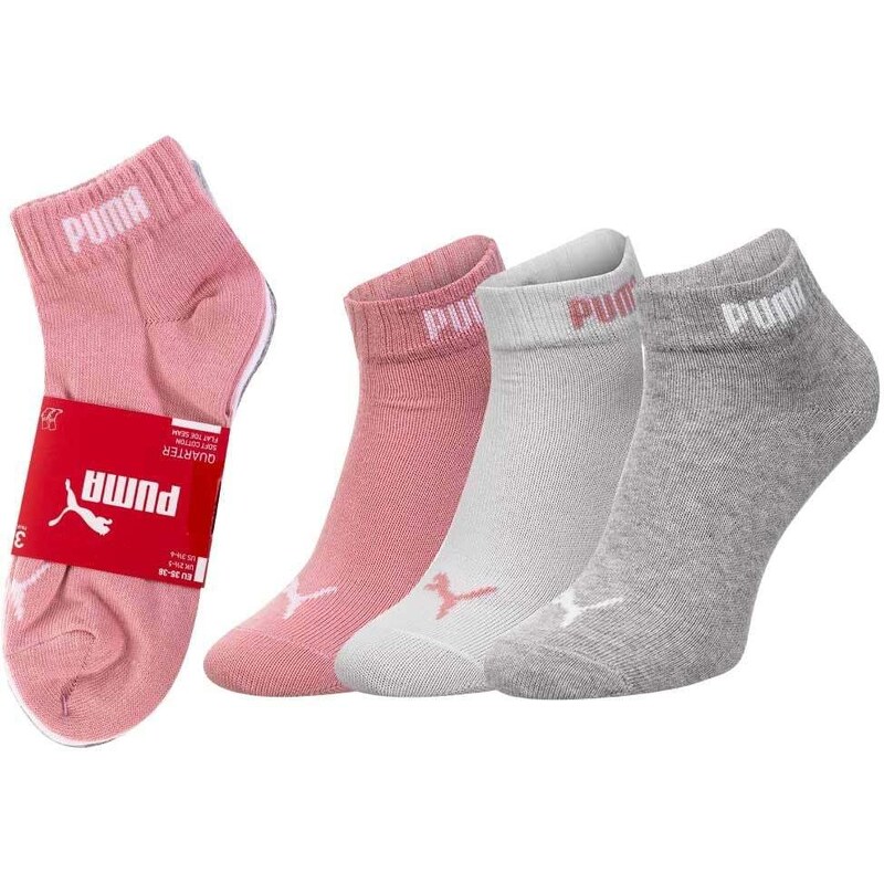 Dámské ponožky Puma Puma_Socks_887498_11_3Pack_Pink/White/Grey