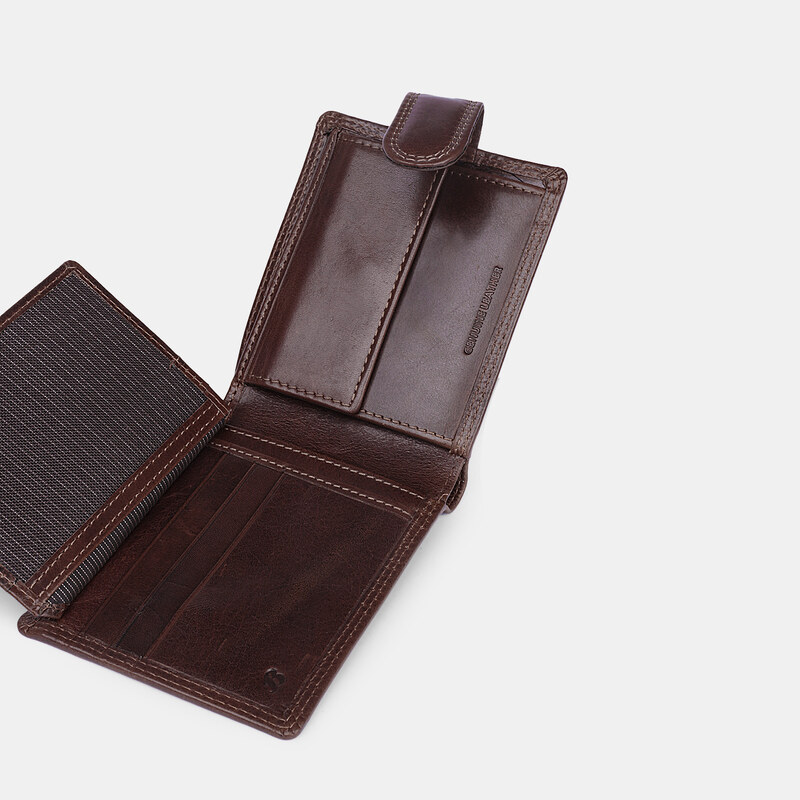 BAŤA Kožená pánská peněženka obdélníkového tvaru s uzavíratelnou sponou