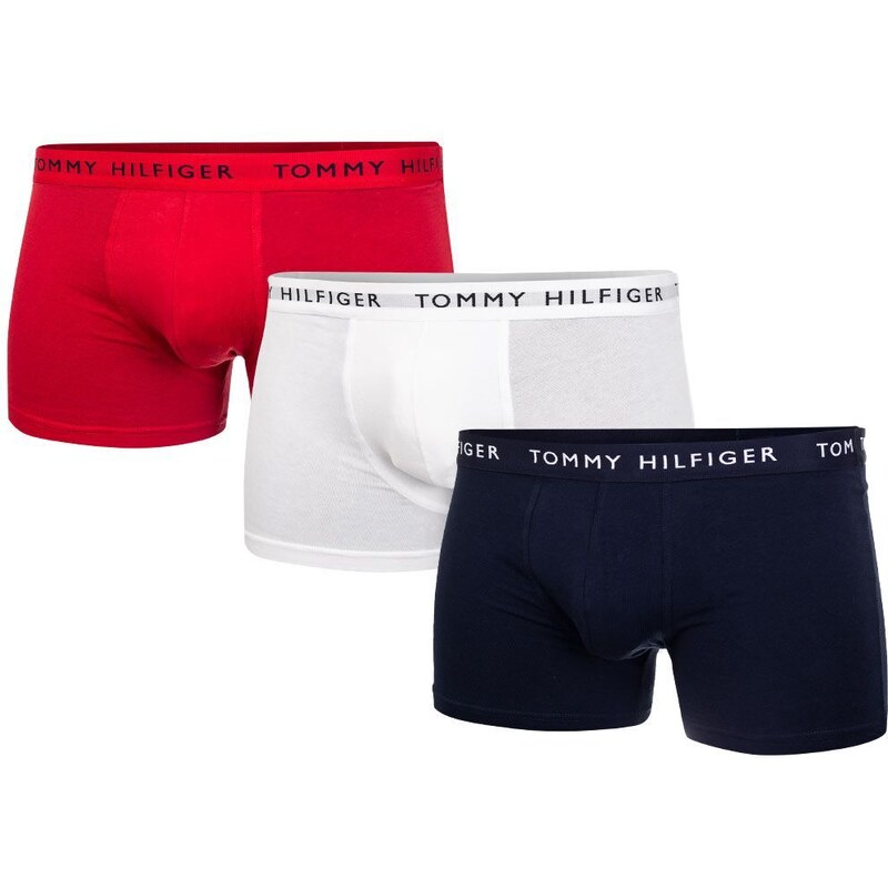 Tommy Hilfiger Sada tří pánských boxerek v bílé, modré a červené
