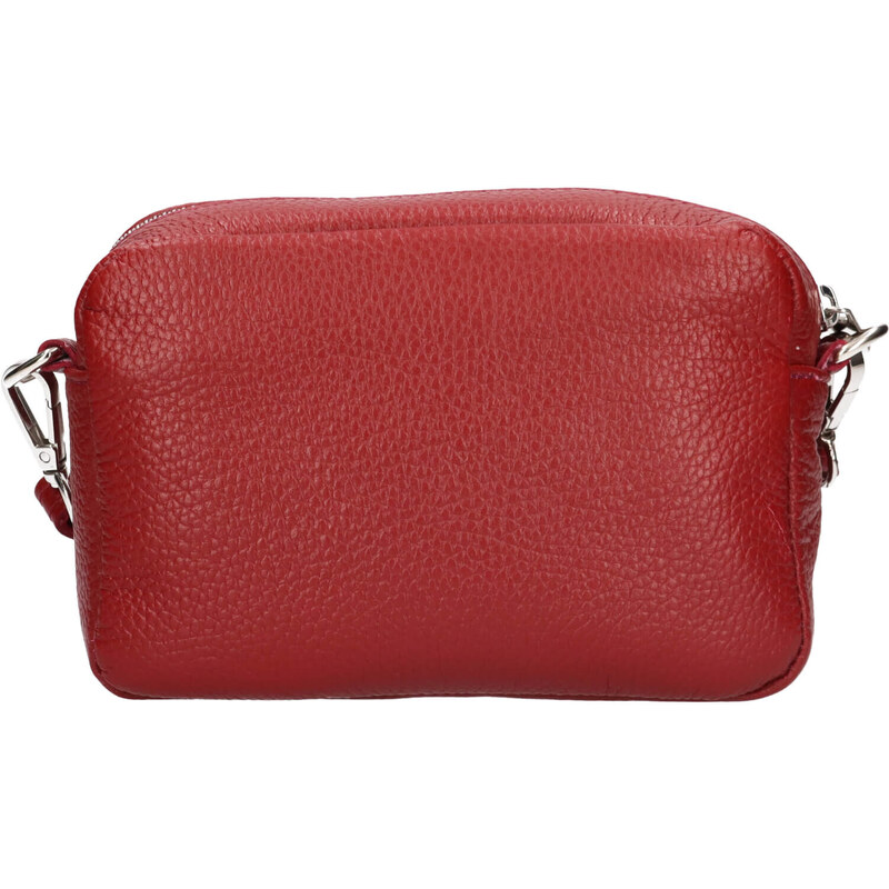 Dámská kožená crossbody kabelka Italia Marika - tmavě červená 115018387