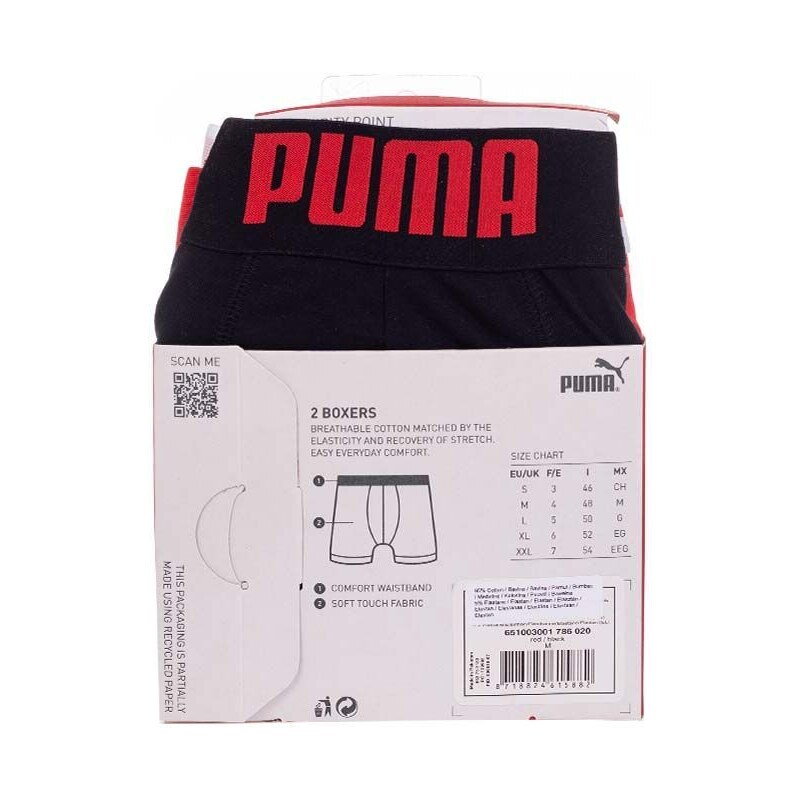 Sada dvou pánských boxerek v červené a černé barvě Puma - Pánské