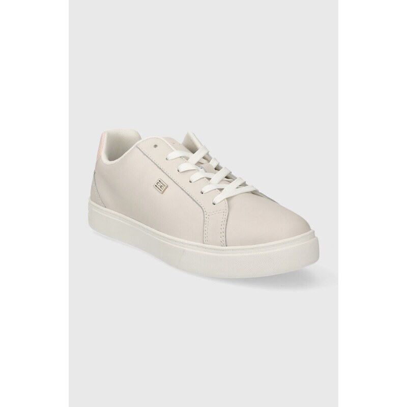 Kožené sneakers boty Tommy Hilfiger ESSENTIAL COURT SNEAKER bílá barva, FW0FW07686