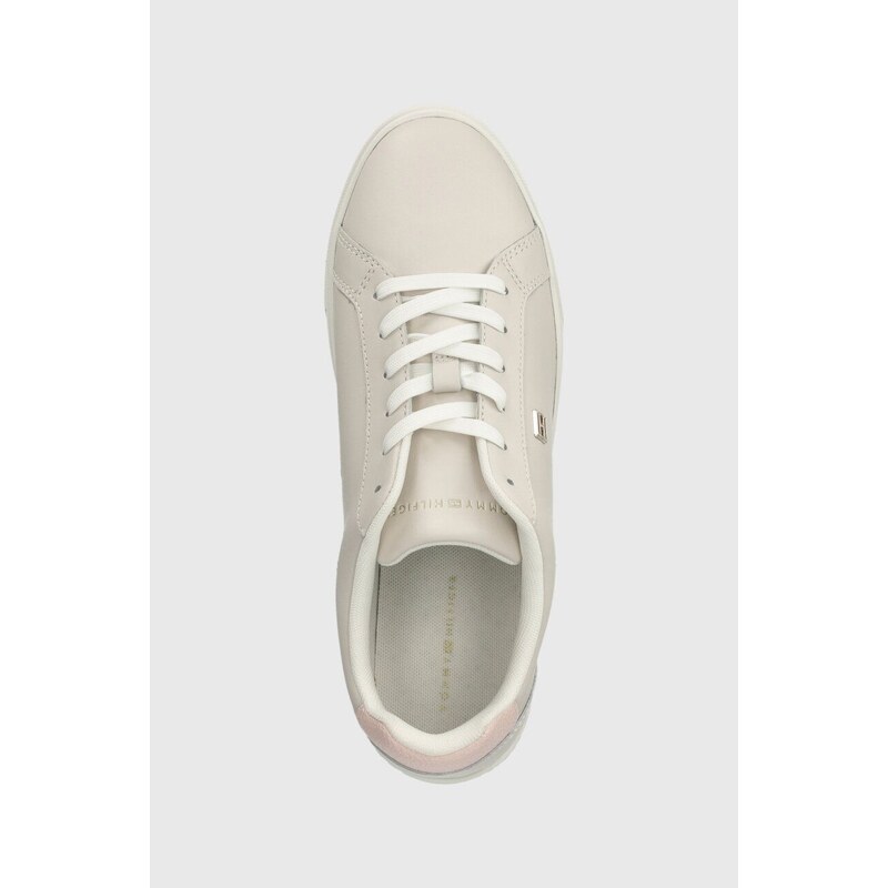 Kožené sneakers boty Tommy Hilfiger ESSENTIAL COURT SNEAKER bílá barva, FW0FW07686