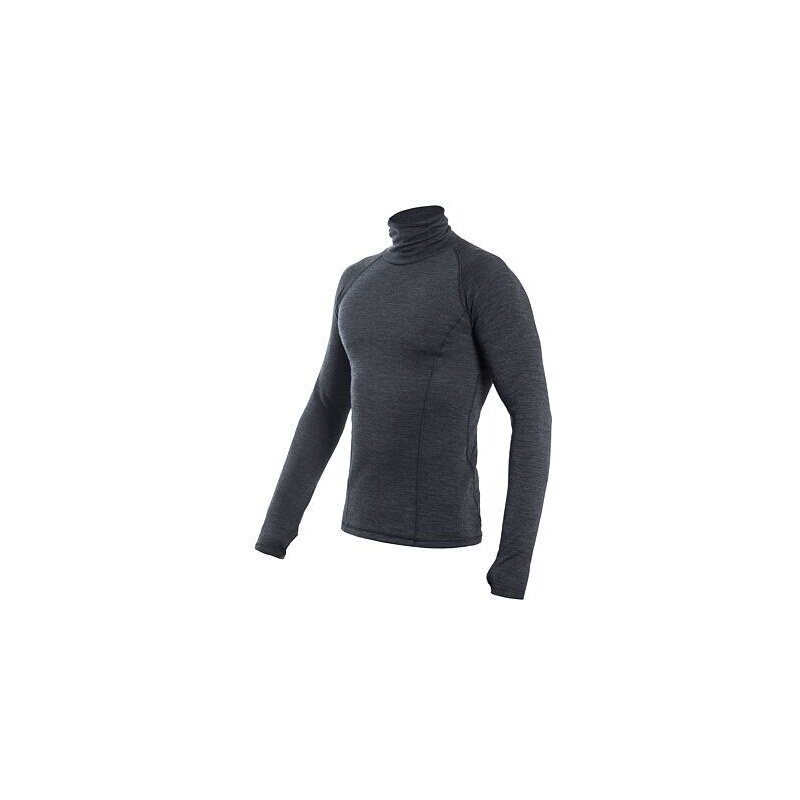 SENSOR MERINO BOLD pánské triko dl.rukáv roll neck šedá gray Velikost: L