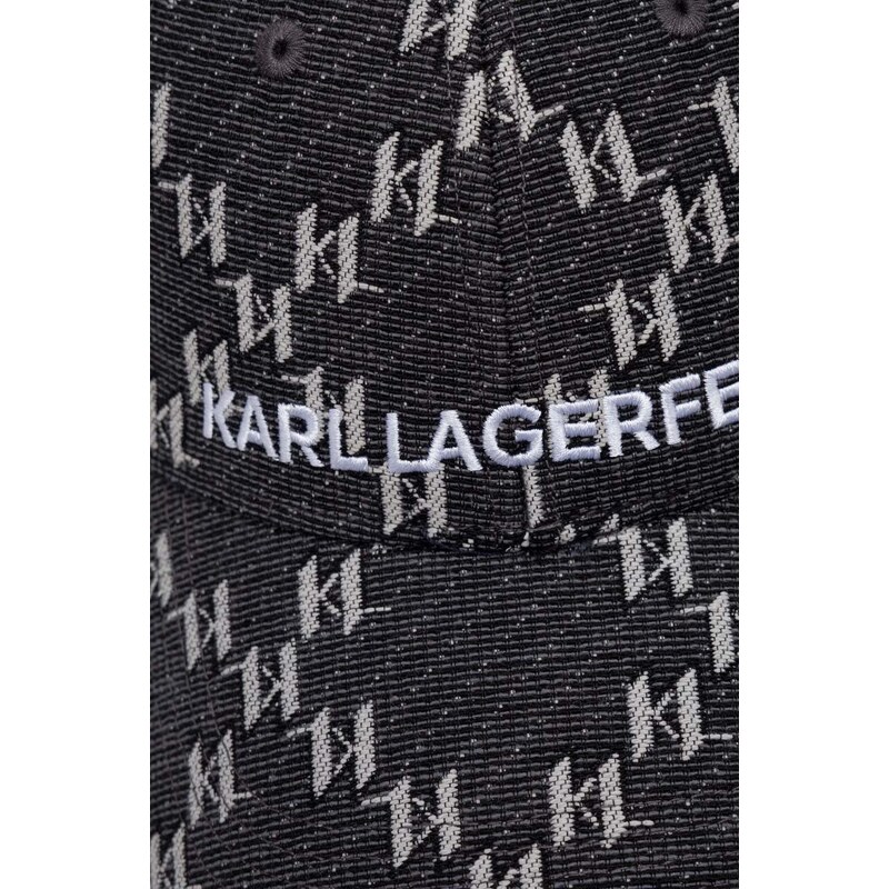 Kšiltovka Karl Lagerfeld šedá barva, vzorovaná