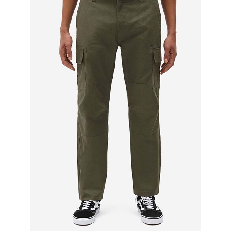 Bavlněné kalhoty Dickies zelená barva, jednoduché, DK0A4XDUMGR-GREEN