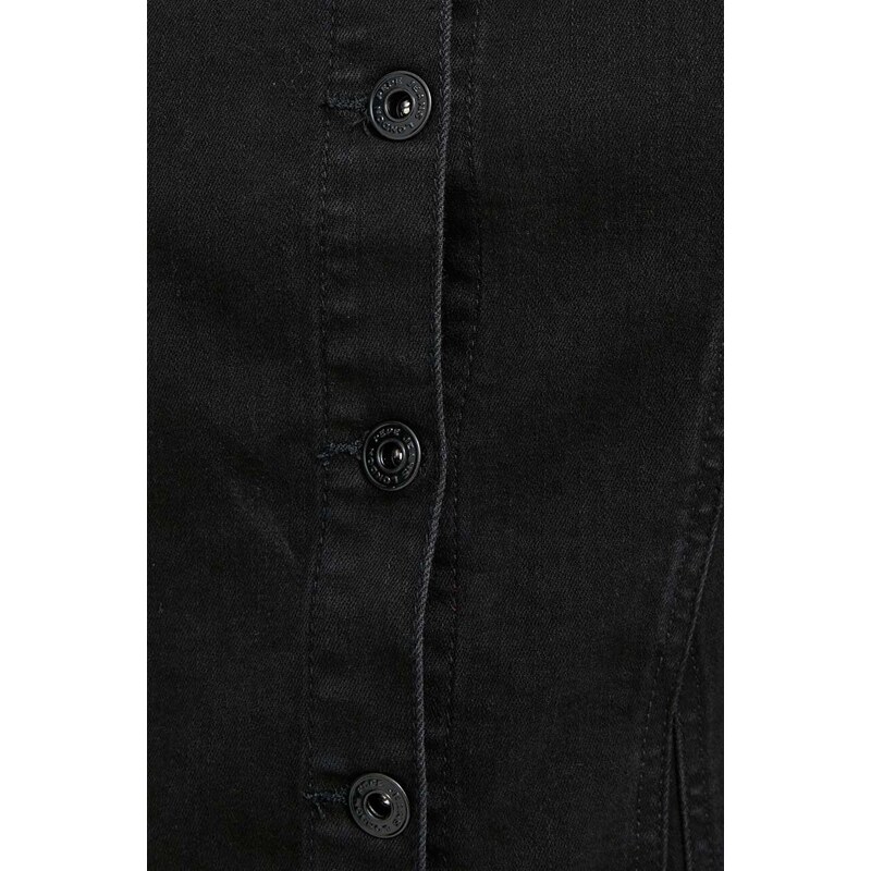 Džínové šaty Pepe Jeans černá barva, mini