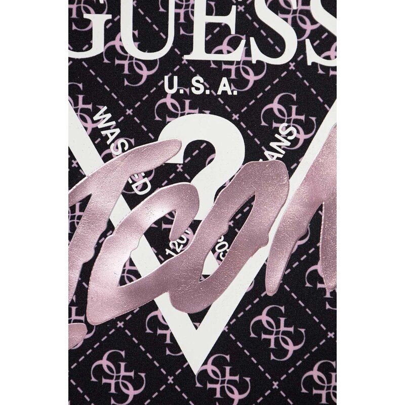 Dívčí šaty Guess černá barva, mini, oversize