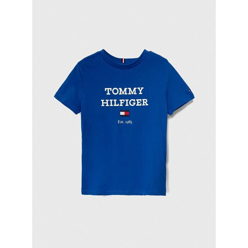 Dětské bavlněné tričko Tommy Hilfiger s potiskem