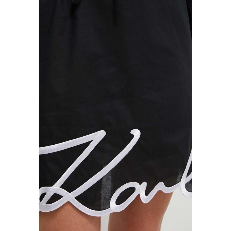 Bavlněné šaty Karl Lagerfeld černá barva