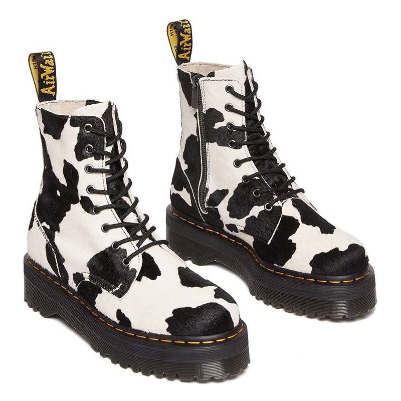 Kožené kotníkové boty Dr. Martens Jadon dámské, černá barva, na platformě, DM31094934