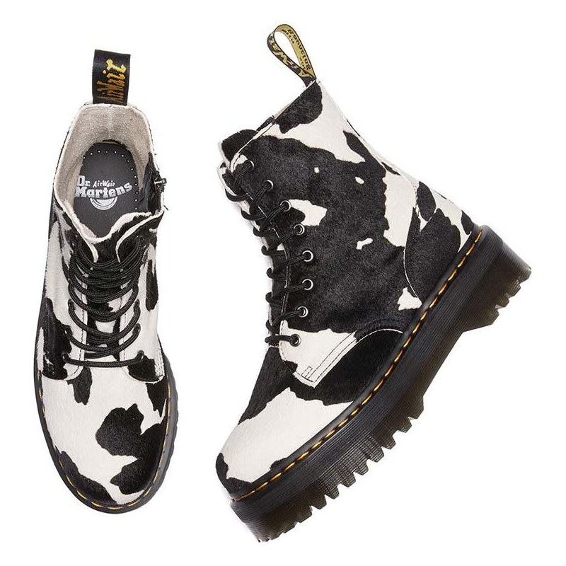 Kožené kotníkové boty Dr. Martens Jadon dámské, černá barva, na platformě, DM31094934