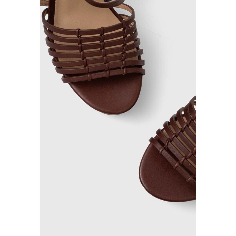 Kožené sandály Lauren Ralph Lauren Shelby hnědá barva, 8029200000000000