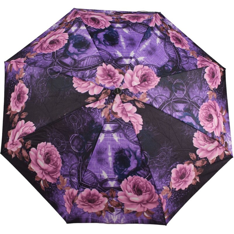 Feeling Rain Dámský skládací deštník mini květiny fialový