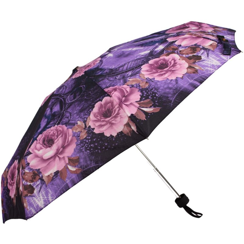 Feeling Rain Dámský skládací deštník mini květiny fialový