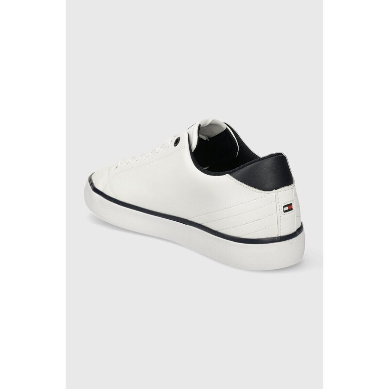 Kožené tenisky Tommy Hilfiger TH HI VULC CORE LOW LEATHER ESS pánské, bílá barva, FM0FM05041