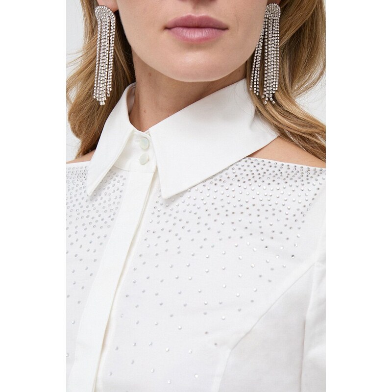 Košile Karl Lagerfeld dámská, bílá barva, regular, s klasickým límcem