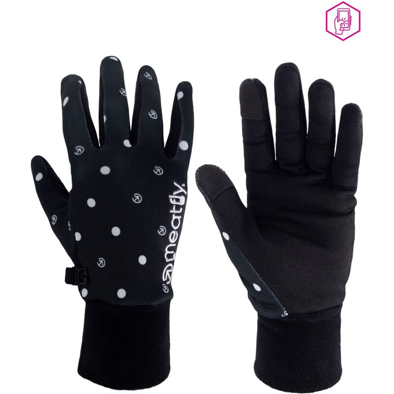 Meatfly dámské rukavice Powerstretch Black Dots | Černá