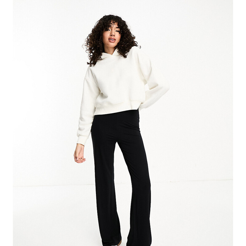 ASOS Tall ASOS DESIGN Tall basic wide leg jersey trouser in black 113259792