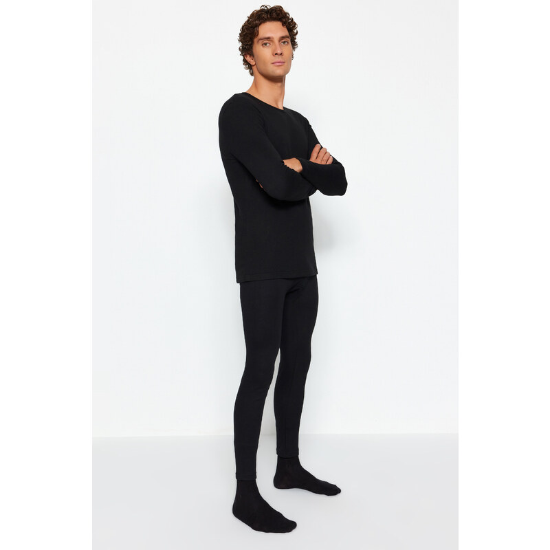 Trendyol Men's Black Standard Fit Thermal Underwear Tights