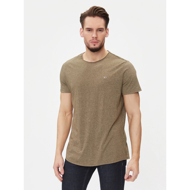 Tommy Jeans pánské khaki tričko