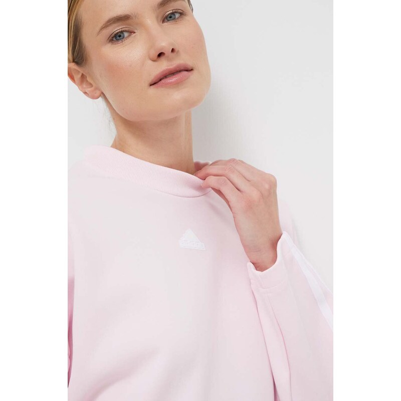 Mikina adidas dámská, růžová barva, s aplikací, IS3881