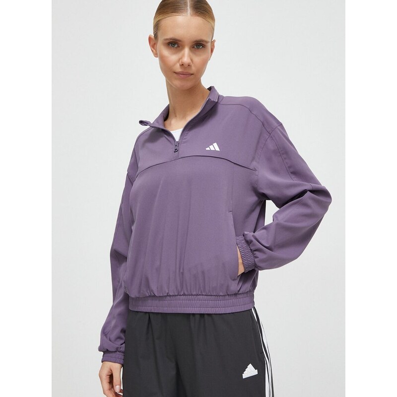 Tréninková mikina adidas Performance Training Essentials fialová barva, IS3972