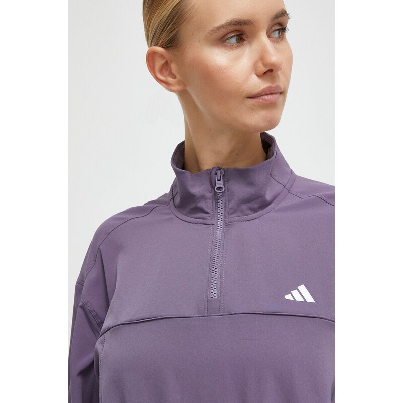 Tréninková mikina adidas Performance Training Essentials fialová barva, IS3972