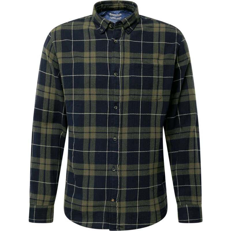 JACK & JONES Košile béžová / rákos / tmavě zelená