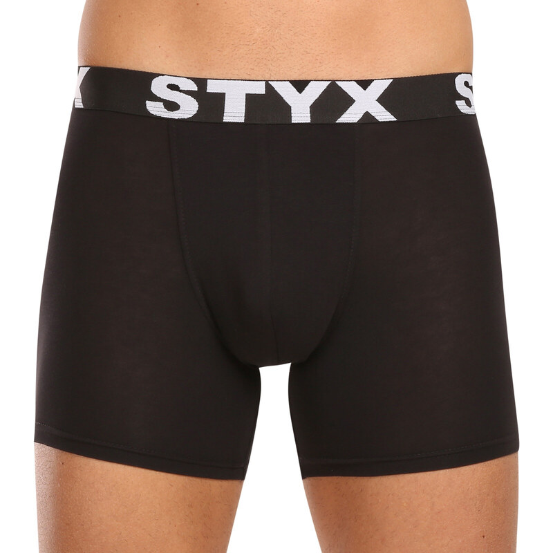 10PACK pánské boxerky Styx long sportovní guma černé (10U9601)