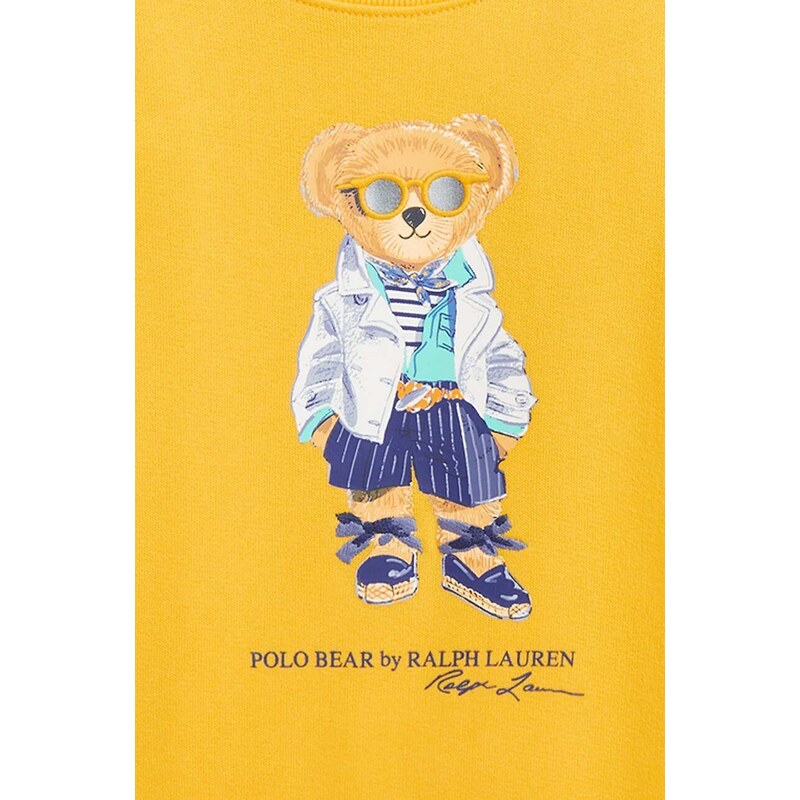 Dětská mikina Polo Ralph Lauren žlutá barva, s potiskem
