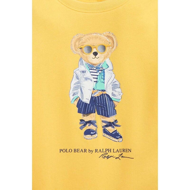 Dětská mikina Polo Ralph Lauren žlutá barva, s potiskem