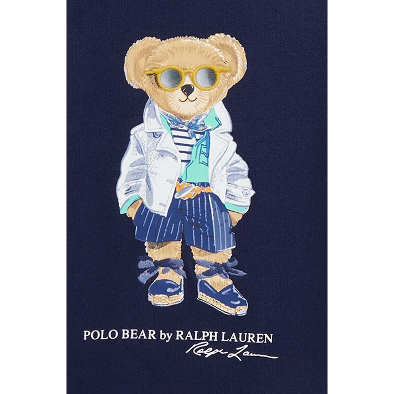 Dětské bavlněné šaty Polo Ralph Lauren tmavomodrá barva, mini