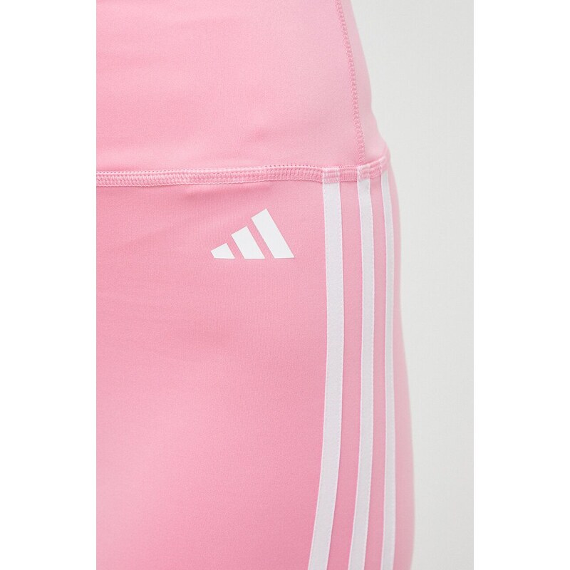 Tréninkové šortky adidas Performance Training Essentials růžová barva, s aplikací, high waist, IS4206