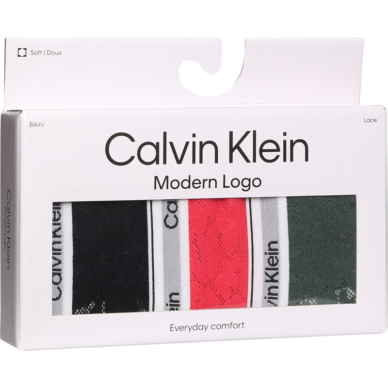 3PACK dámské kalhotky Calvin Klein nadrozměr vícebarevné (QD5080E-GP6) 3