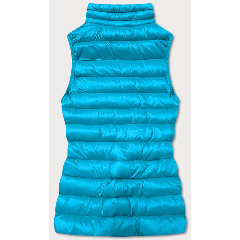 J.STYLE Světle modrá krátká dámská prošívaná vesta (23077-243)