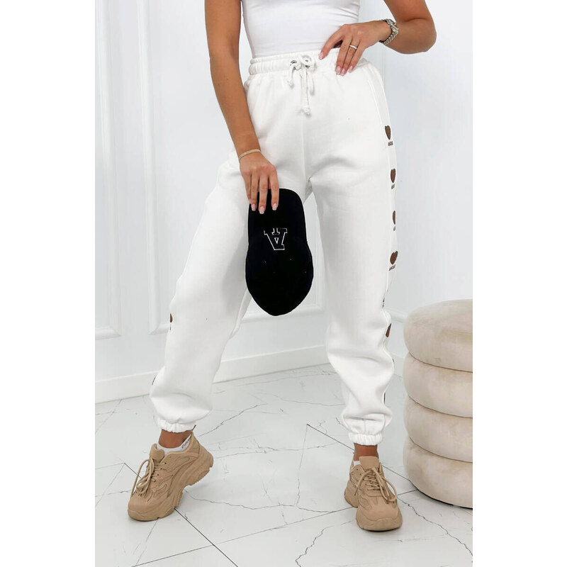 K-Fashion Bavlněné kalhoty Amour ecru 86577043