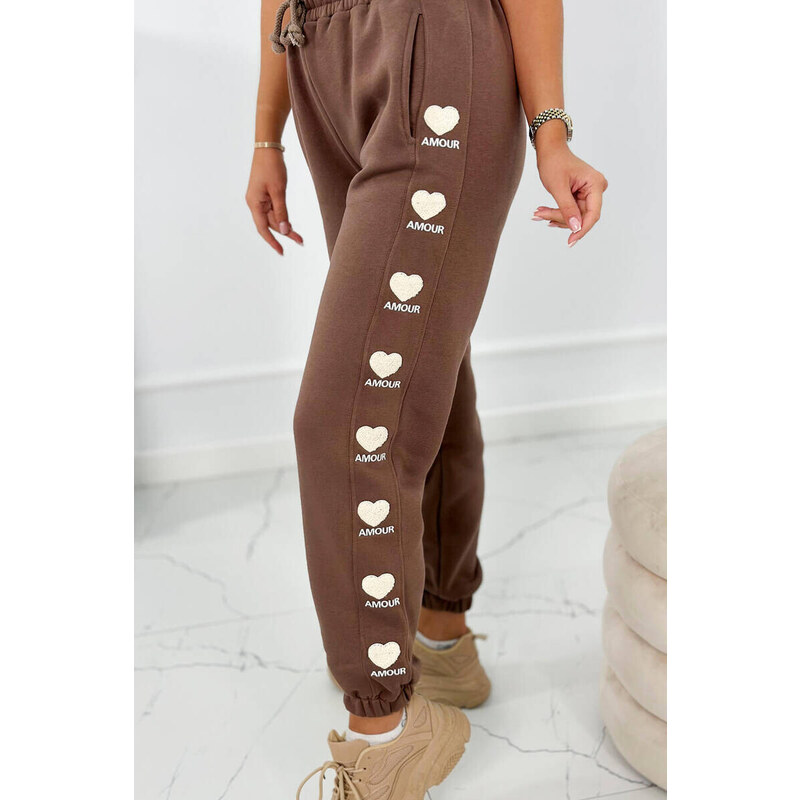 K-Fashion Bavlněné kalhoty Amour mocca 86577041