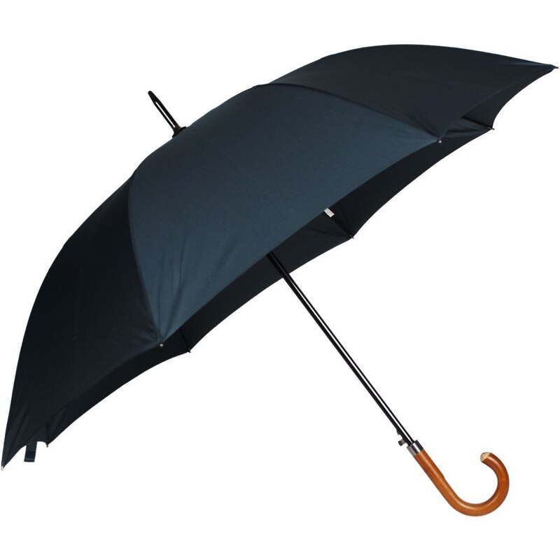 Bolero Pánský jednobarevný deštník s dřevěnou rukojetí, modrý