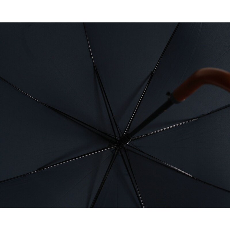 Bolero Pánský jednobarevný deštník s dřevěnou rukojetí, modrý