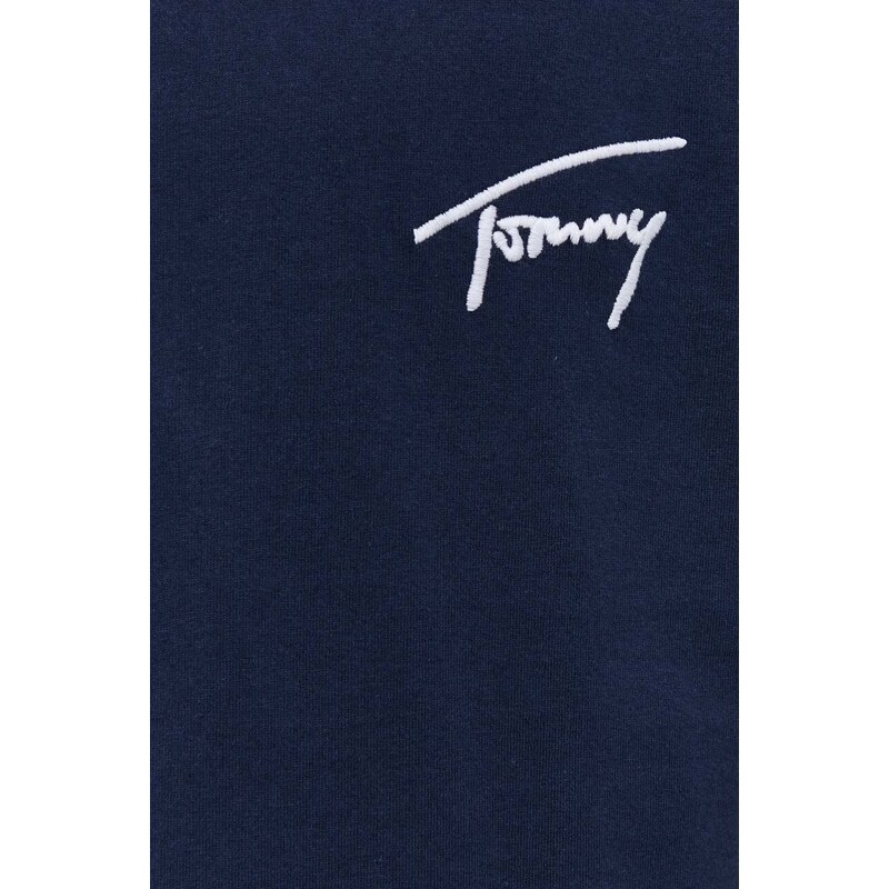 Bavlněné tričko Tommy Jeans tmavomodrá barva, s aplikací