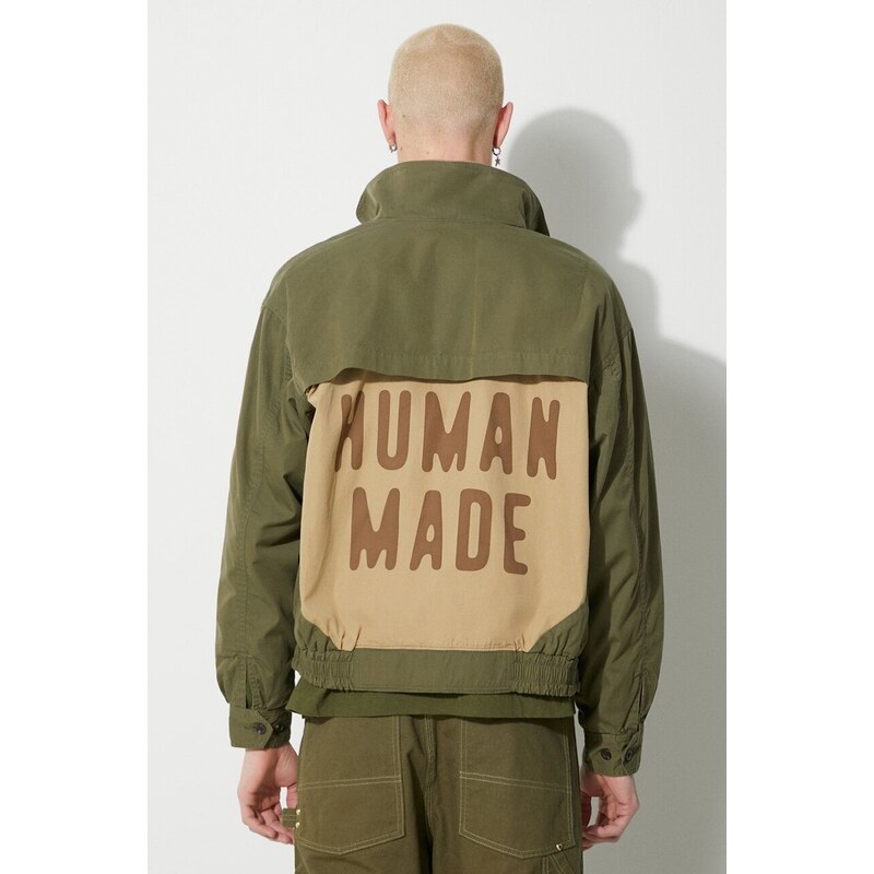 Bunda Human Made Oxford Blouson pánská, zelená barva, přechodná, oversize, HM26JK021