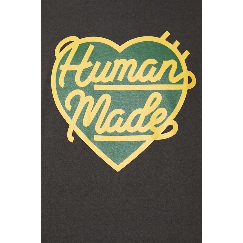 Bavlněné tričko s dlouhým rukávem Human Made Graphic černá barva, s potiskem, HM26CS007
