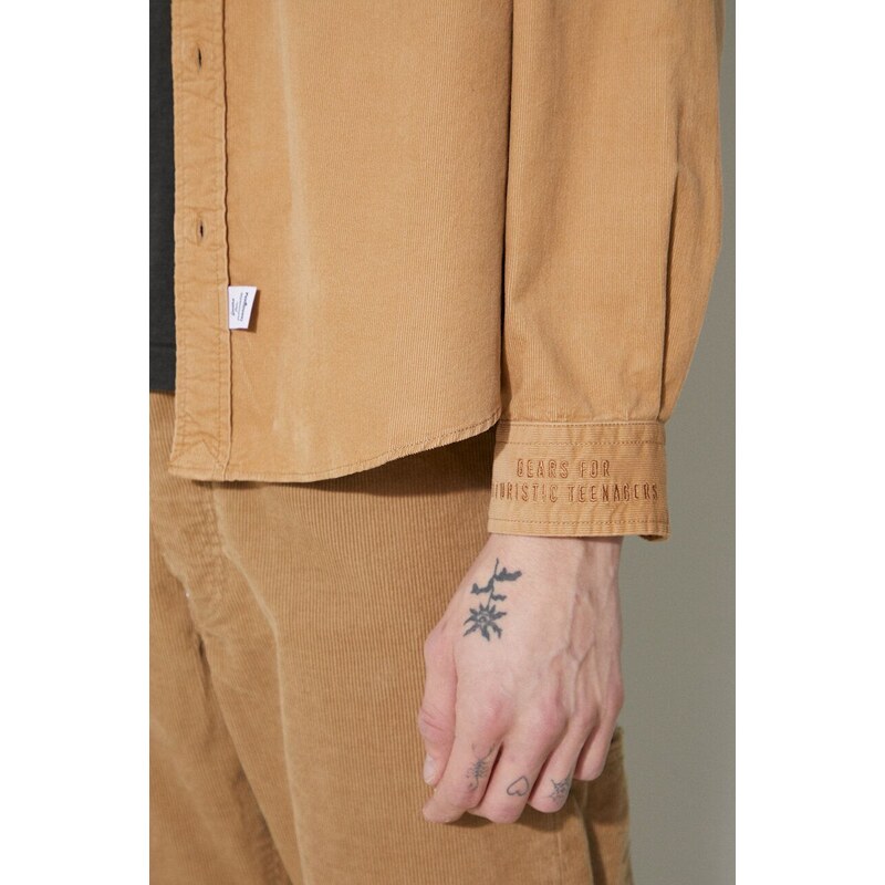 Manšestrová košile Human Made Corduroy B.D béžová barva, relaxed, s límečkem button-down, HM26SH009