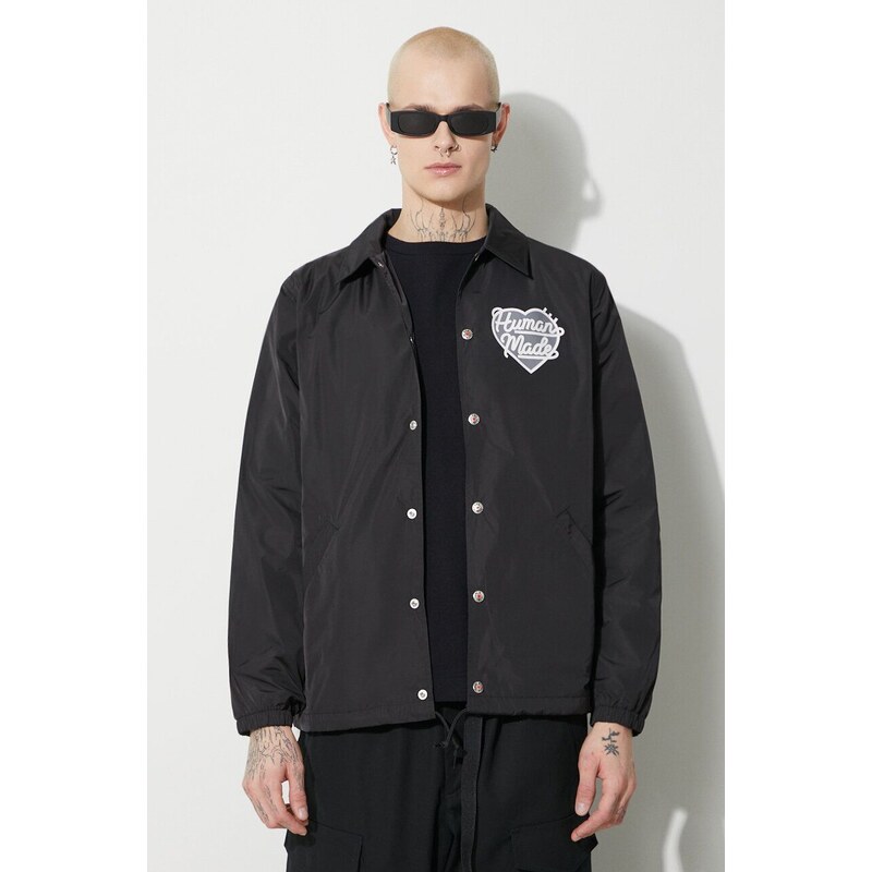 Bunda Human Made Coach Jacket pánská, černá barva, přechodná, HM26JK002