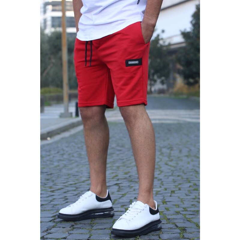 Madmext Men's Red Basic Capri Shorts