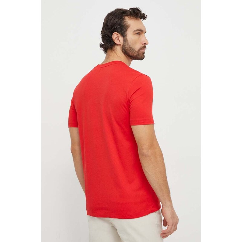 Bavlněné tričko BOSS červená barva