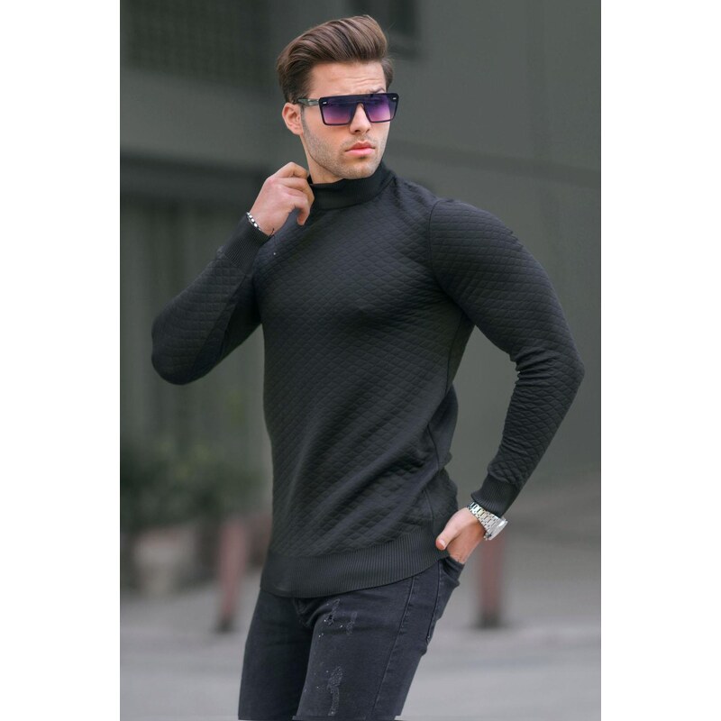 Madmext Black Turtleneck Men's Knitwear Sweater 6857